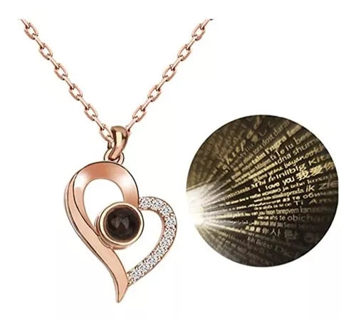 COLLAR TE AMO EN 100 IDIOMAS LUXURY + CAJA DE LUJO + ENVIO GRATIS