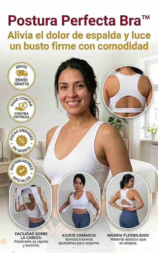 Luce una postura más segura con Postura Perfecta Bra™  Envío gratis y pago contra entrega